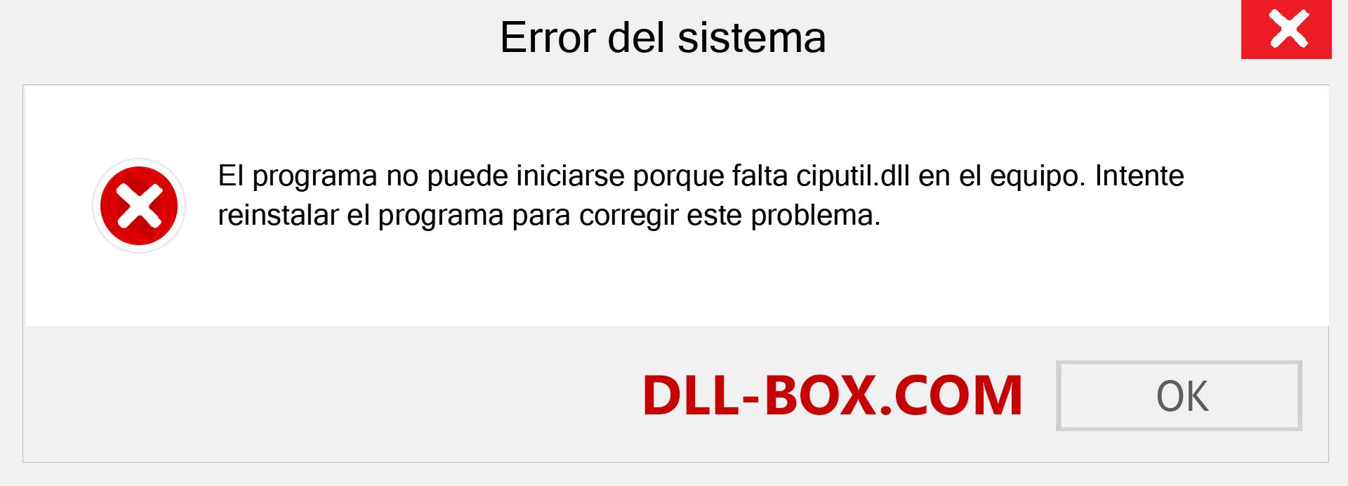 ¿Falta el archivo ciputil.dll ?. Descargar para Windows 7, 8, 10 - Corregir ciputil dll Missing Error en Windows, fotos, imágenes